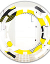 Circular Abstract Retro Geometric I - Modern Round or Oval Wall Mirror - Space