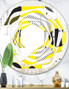 Circular Abstract Retro Geometric I - Modern Round or Oval Wall Mirror - Whirl