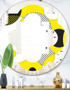 Circular Abstract Retro Geometric I - Modern Round or Oval Wall Mirror - Quatrefoil