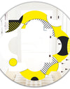 Circular Abstract Retro Geometric I - Modern Round or Oval Wall Mirror - Quatrefoil