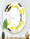 Circular Abstract Retro Geometric I - Modern Round or Oval Wall Mirror - Space