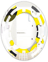 Circular Abstract Retro Geometric I - Modern Round or Oval Wall Mirror - Space
