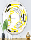 Circular Abstract Retro Geometric I - Modern Round or Oval Wall Mirror - Whirl