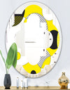 Circular Abstract Retro Geometric I - Modern Round or Oval Wall Mirror - Quatrefoil