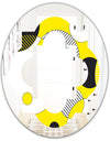 Circular Abstract Retro Geometric I - Modern Round or Oval Wall Mirror - Quatrefoil