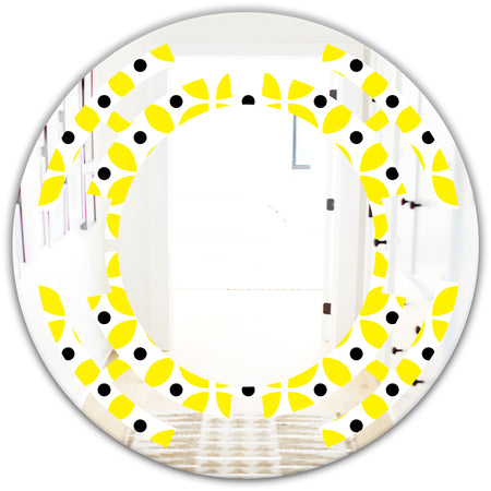 Retro Geometric Design I - Modern Round or Oval Wall Mirror - Space
