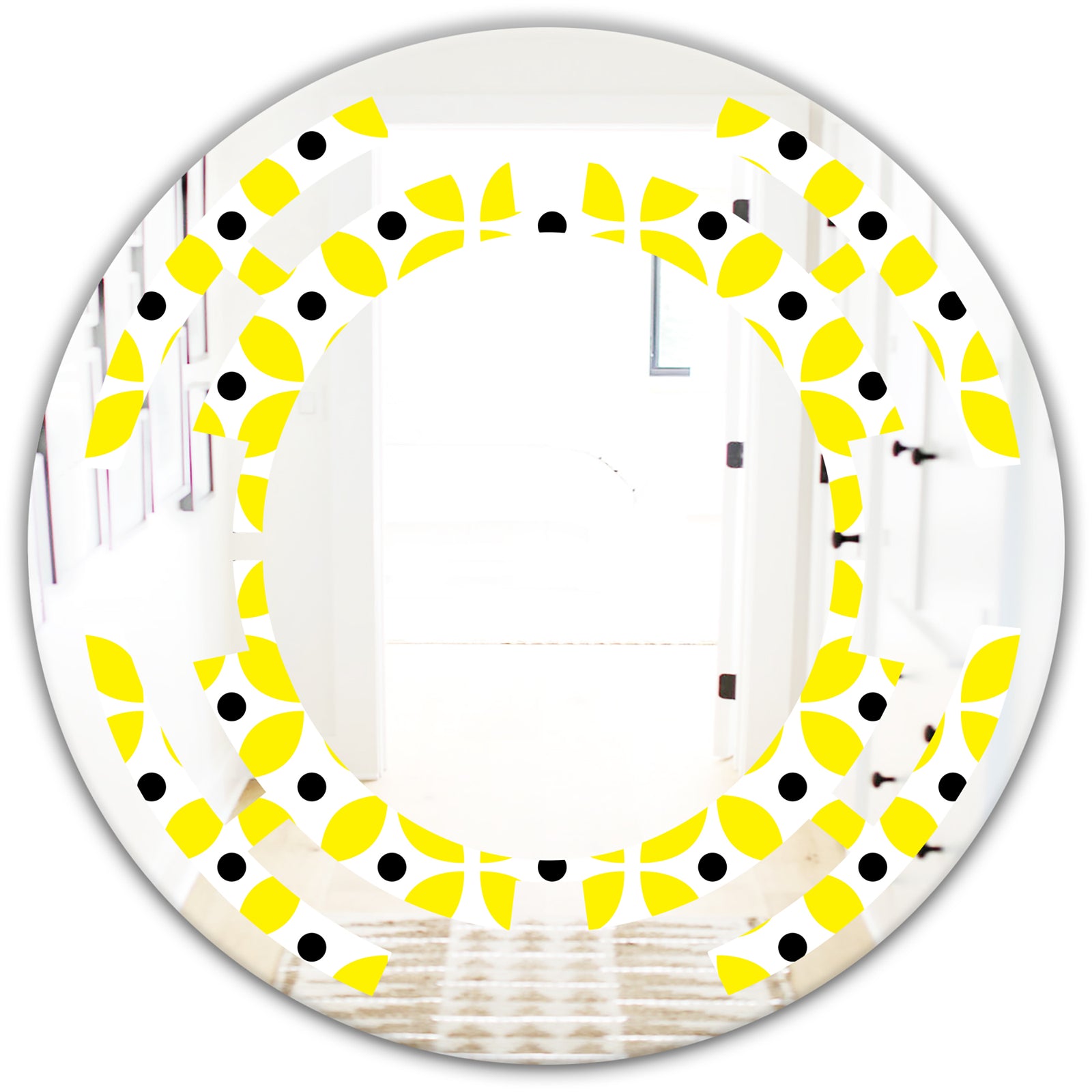 Retro Geometric Design I - Modern Round or Oval Wall Mirror - Space