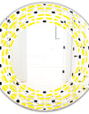 Retro Geometric Design I - Modern Round or Oval Wall Mirror - Wave