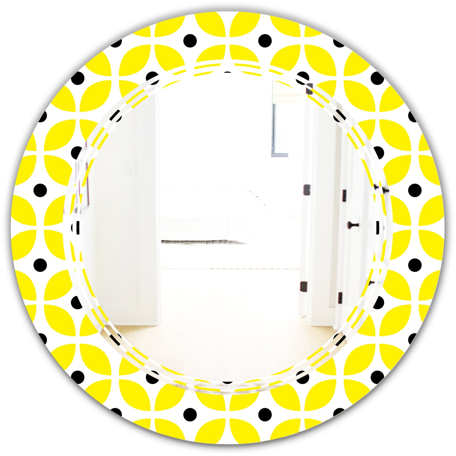 Retro Geometric Design I - Modern Round or Oval Wall Mirror - Triple C