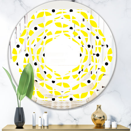 Retro Geometric Design I - Modern Round or Oval Wall Mirror - Whirl
