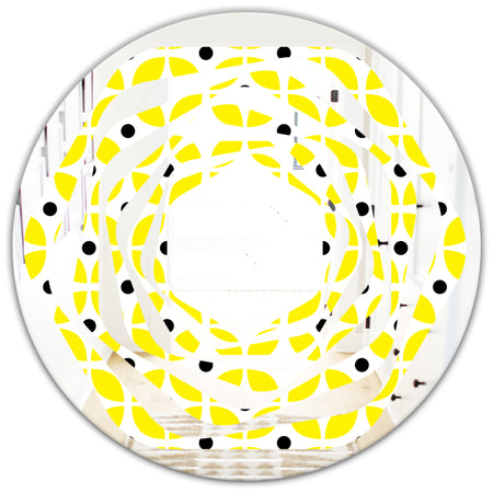 Retro Geometric Design I - Modern Round or Oval Wall Mirror - Whirl