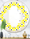 Retro Geometric Design I - Modern Round or Oval Wall Mirror - Quatrefoil