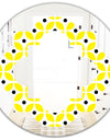 Retro Geometric Design I - Modern Round or Oval Wall Mirror - Quatrefoil