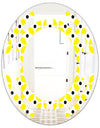 Retro Geometric Design I - Modern Round or Oval Wall Mirror - Space