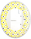 Retro Geometric Design I - Modern Round or Oval Wall Mirror - Wave
