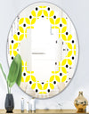 Retro Geometric Design I - Modern Round or Oval Wall Mirror - Quatrefoil