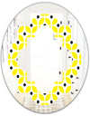 Retro Geometric Design I - Modern Round or Oval Wall Mirror - Quatrefoil