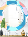 Retro Geometrical Abstract Pattern II - Modern Round or Oval Wall Mirror - Triple C
