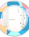 Retro Geometrical Abstract Pattern II - Modern Round or Oval Wall Mirror - Triple C