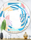 Retro Geometrical Abstract Pattern II - Modern Round or Oval Wall Mirror - Whirl
