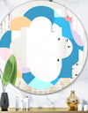 Retro Geometrical Abstract Pattern II - Modern Round or Oval Wall Mirror - Quatrefoil