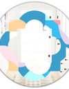 Retro Geometrical Abstract Pattern II - Modern Round or Oval Wall Mirror - Quatrefoil