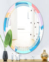 Retro Geometrical Abstract Pattern II - Modern Round or Oval Wall Mirror - Triple C
