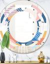 Modern geometric shapes pattern - Modern Round or Oval Wall Mirror - Space