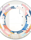 Modern geometric shapes pattern - Modern Round or Oval Wall Mirror - Space