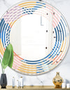 Modern geometric shapes pattern - Modern Round or Oval Wall Mirror - Wave