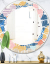 Modern geometric shapes pattern - Modern Round or Oval Wall Mirror - Leaves
