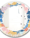 Modern geometric shapes pattern - Modern Round or Oval Wall Mirror - Leaves