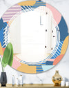 Modern geometric shapes pattern - Modern Round or Oval Wall Mirror - Triple C