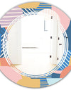 Modern geometric shapes pattern - Modern Round or Oval Wall Mirror - Triple C