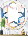 Modern geometric shapes pattern - Modern Round or Oval Wall Mirror - Hexagon Star