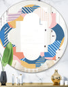 Modern geometric shapes pattern - Modern Round or Oval Wall Mirror - Quatrefoil