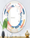 Modern geometric shapes pattern - Modern Round or Oval Wall Mirror - Space