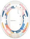 Modern geometric shapes pattern - Modern Round or Oval Wall Mirror - Space
