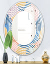 Modern geometric shapes pattern - Modern Round or Oval Wall Mirror - Wave