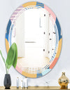 Modern geometric shapes pattern - Modern Round or Oval Wall Mirror - Triple C
