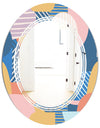 Modern geometric shapes pattern - Modern Round or Oval Wall Mirror - Triple C