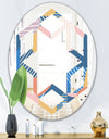 Modern geometric shapes pattern - Modern Round or Oval Wall Mirror - Hexagon Star