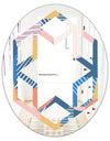 Modern geometric shapes pattern - Modern Round or Oval Wall Mirror - Hexagon Star