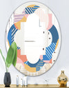Modern geometric shapes pattern - Modern Round or Oval Wall Mirror - Quatrefoil