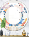Trendy Contemporary Geometry Shapes Pattern - Modern Round or Oval Wall Mirror - Space