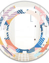 Trendy Contemporary Geometry Shapes Pattern - Modern Round or Oval Wall Mirror - Space