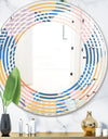 Trendy Contemporary Geometry Shapes Pattern - Modern Round or Oval Wall Mirror - Wave
