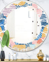 Trendy Contemporary Geometry Shapes Pattern - Modern Round or Oval Wall Mirror - Leaves