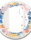Trendy Contemporary Geometry Shapes Pattern - Modern Round or Oval Wall Mirror - Leaves