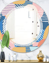 Trendy Contemporary Geometry Shapes Pattern - Modern Round or Oval Wall Mirror - Triple C